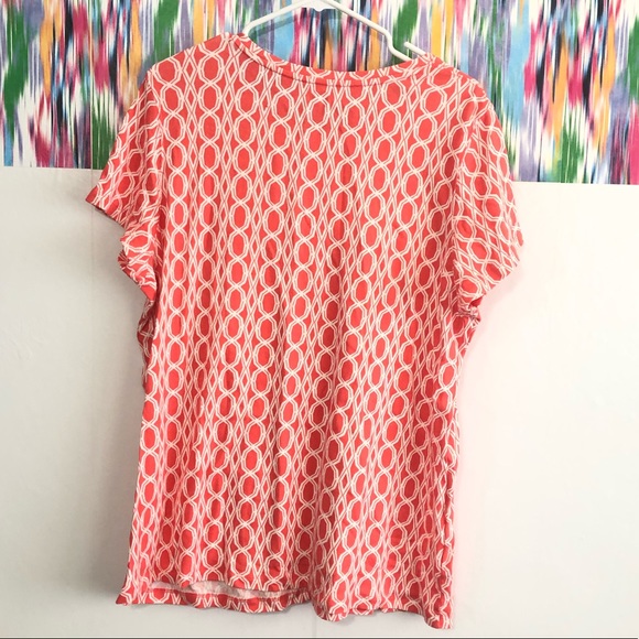 🦋 3/$15 St.Johns Bay, orange print tee - Picture 5 of 6